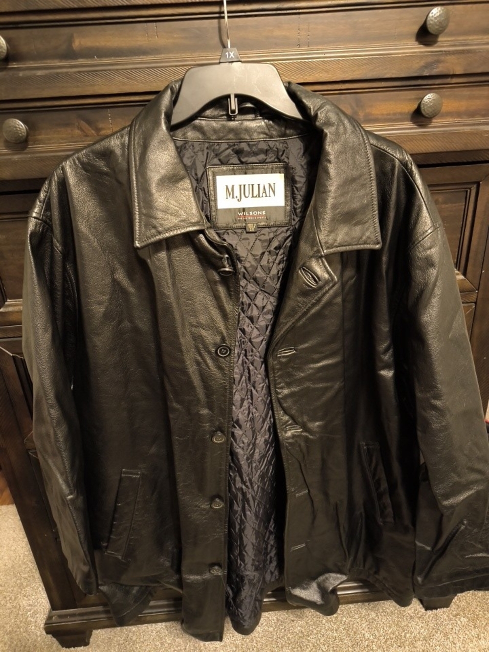 Wilsons Leather M. Julian Black Button-Front Shirt Jacket